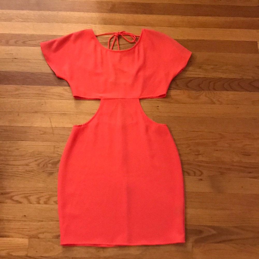 S Orange Cutout Dress